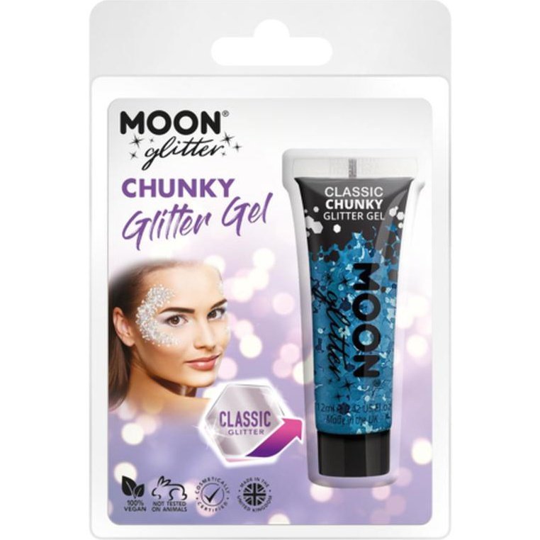 Moon Glitter Classic Chunky Glitter Gel, Blue-Make up and Special FX-Jokers Costume Mega Store