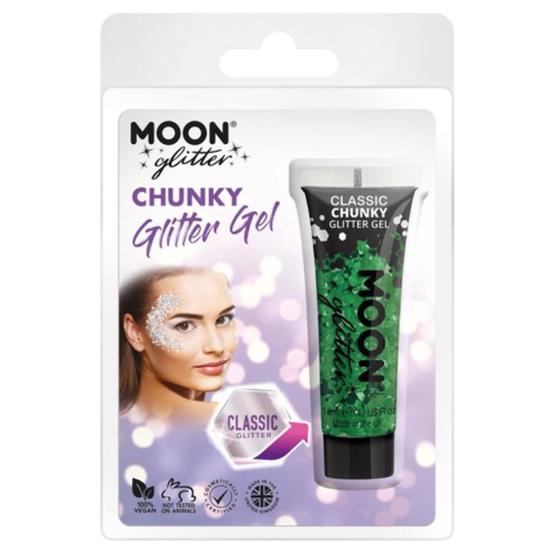 Moon Glitter Classic Chunky Glitter Gel, Green-Make up and Special FX-Jokers Costume Mega Store