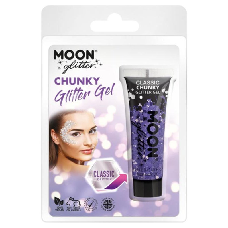 Moon Glitter Classic Chunky Glitter Gel, Lilac-Make up and Special FX-Jokers Costume Mega Store