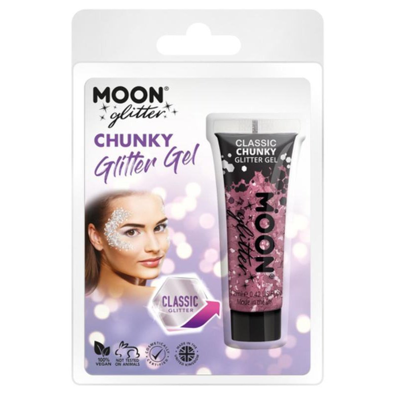 Moon Glitter Classic Chunky Glitter Gel, Pink-Make up and Special FX-Jokers Costume Mega Store