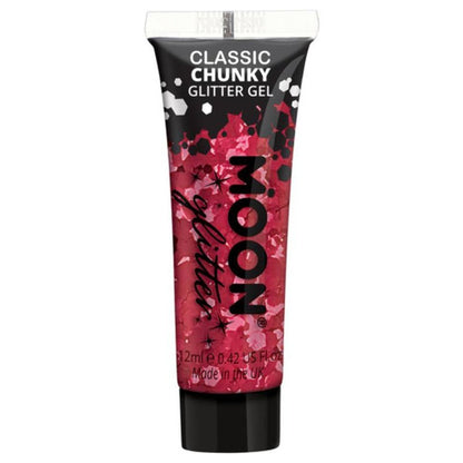Moon Glitter Classic Chunky Glitter Gel, Red-Make up and Special FX-Jokers Costume Mega Store