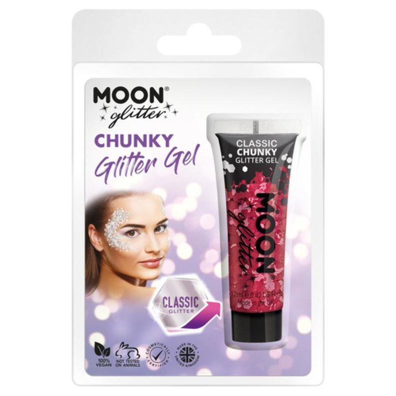 Moon Glitter Classic Chunky Glitter Gel, Red-Make up and Special FX-Jokers Costume Mega Store