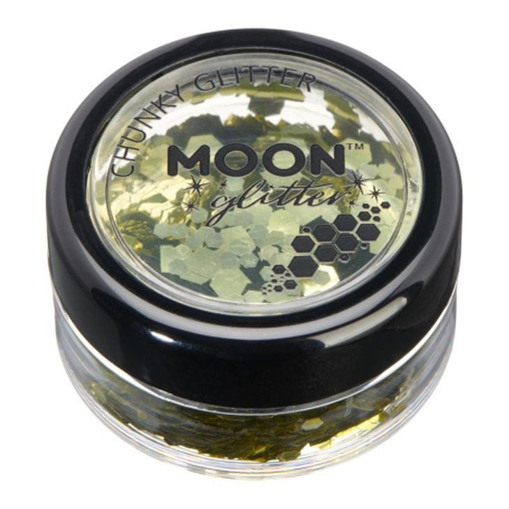 Moon Glitter Classic Chunky Glitter, Gold-Make up and Special FX-Jokers Costume Mega Store