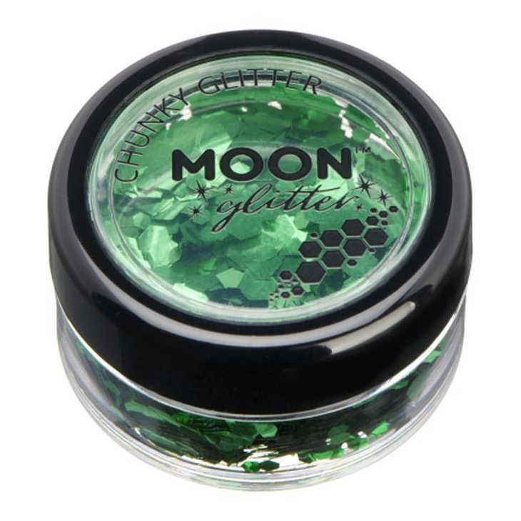 Moon Glitter Classic Chunky Glitter, Green-Make up and Special FX-Jokers Costume Mega Store