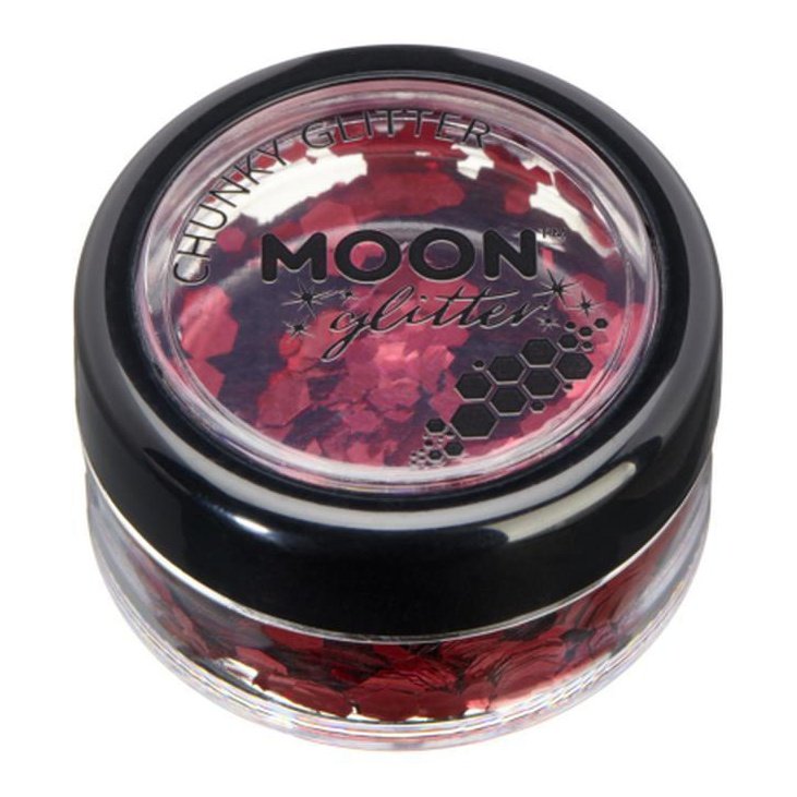 Moon Glitter Classic Chunky Glitter, Red-Make up and Special FX-Jokers Costume Mega Store