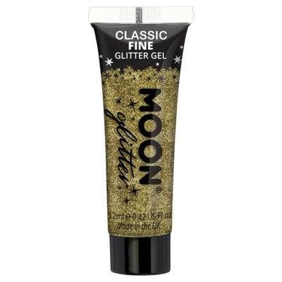 Moon Glitter Classic Fine Glitter Gel, Gold-Make up and Special FX-Jokers Costume Mega Store