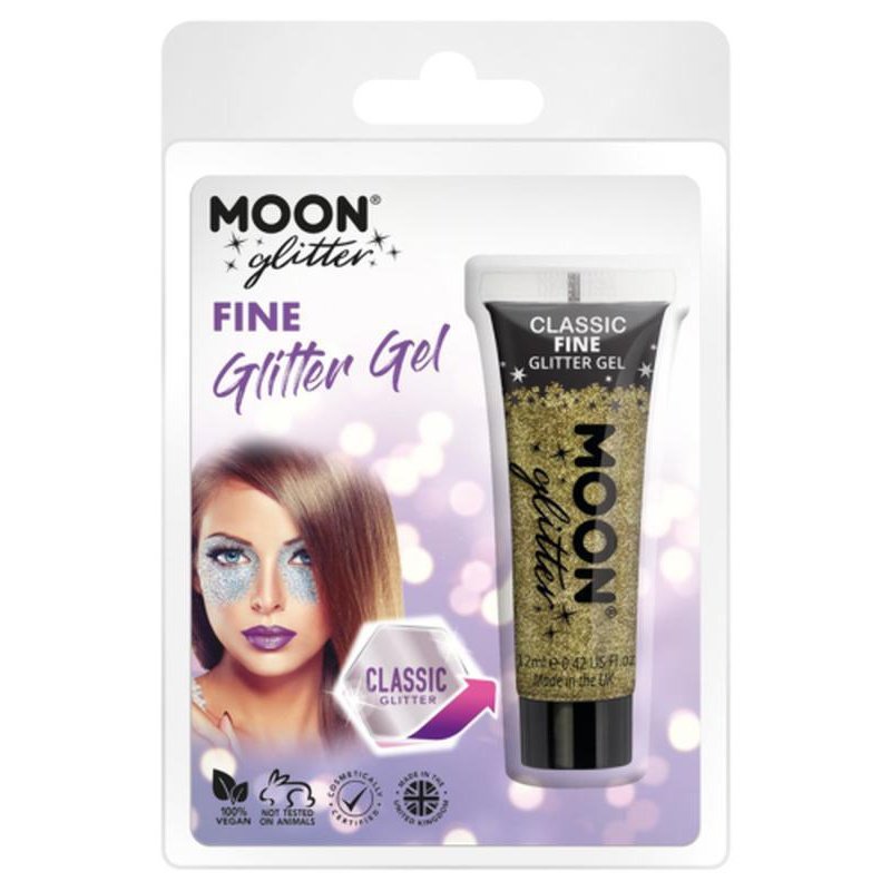 Moon Glitter Classic Fine Glitter Gel, Gold-Make up and Special FX-Jokers Costume Mega Store