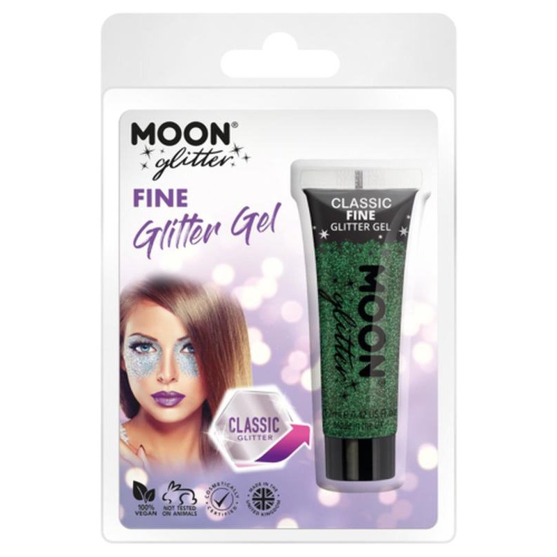 Moon Glitter Classic Fine Glitter Gel, Green-Make up and Special FX-Jokers Costume Mega Store