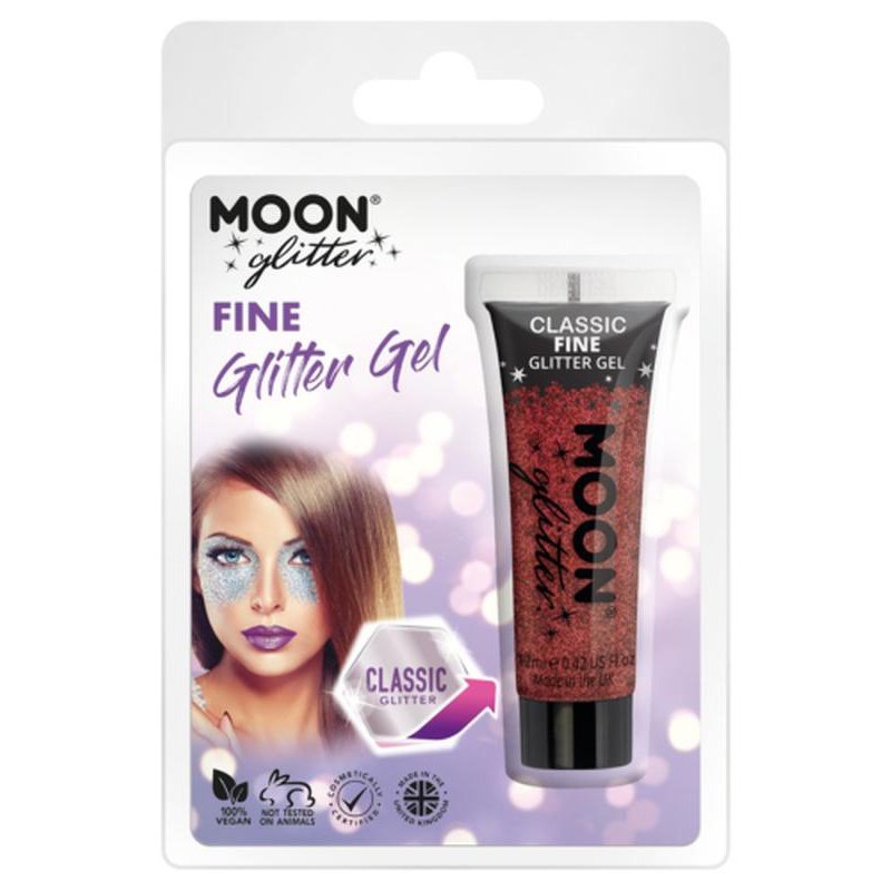 Moon Glitter Classic Fine Glitter Gel, Red-Make up and Special FX-Jokers Costume Mega Store