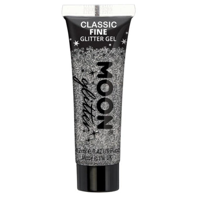 Moon Glitter Classic Fine Glitter Gel, Silver-Make up and Special FX-Jokers Costume Mega Store