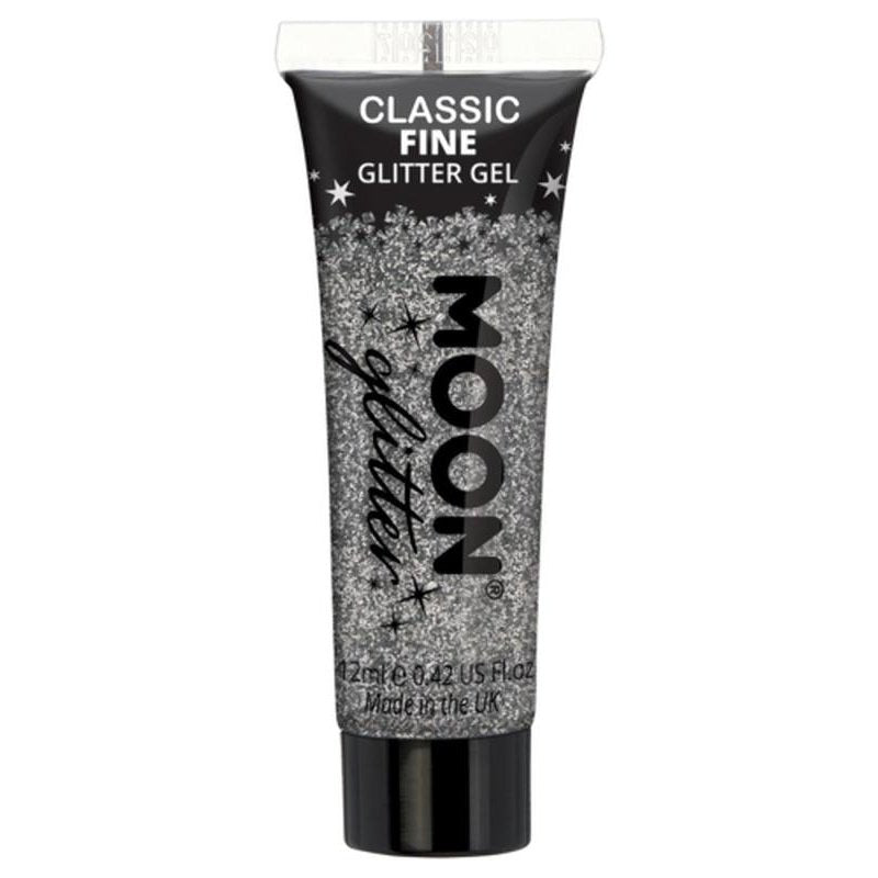 Moon Glitter Classic Fine Glitter Gel, Silver-Make up and Special FX-Jokers Costume Mega Store