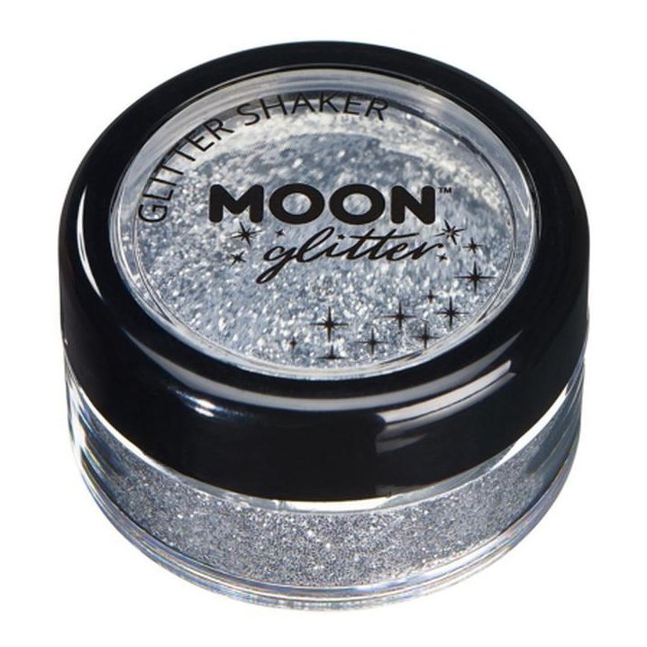 Moon Glitter Classic Fine Glitter Shakers, Silver-Make up and Special FX-Jokers Costume Mega Store