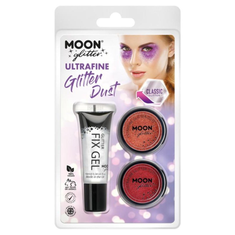 Moon Glitter Classic Ultrafine Glitter Dust, Copper Bronze, Red-Make up and Special FX-Jokers Costume Mega Store