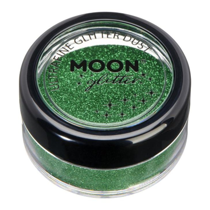 Moon Glitter Classic Ultrafine Glitter Dust, Green-Make up and Special FX-Jokers Costume Mega Store