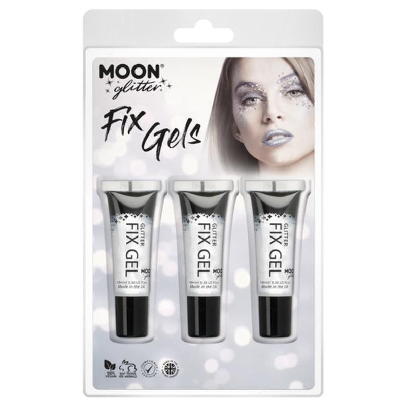 Moon Glitter Fix Gel, Clear 3 Piece-Make up and Special FX-Jokers Costume Mega Store