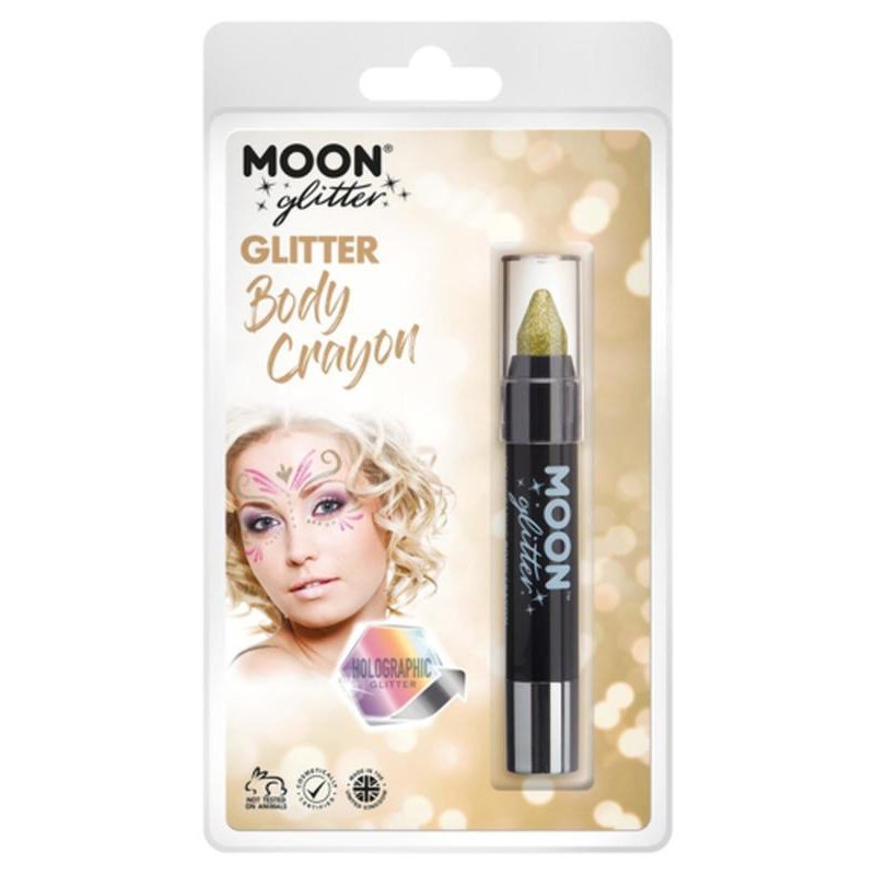 Moon Glitter Holographic Body Crayons, Gold-Make up and Special FX-Jokers Costume Mega Store