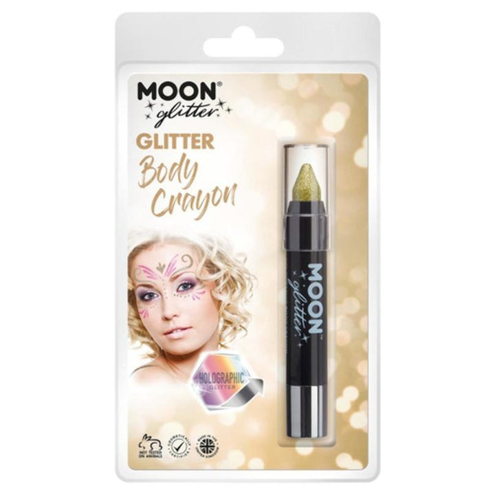 Moon Glitter Holographic Body Crayons, Gold-Make up and Special FX-Jokers Costume Mega Store