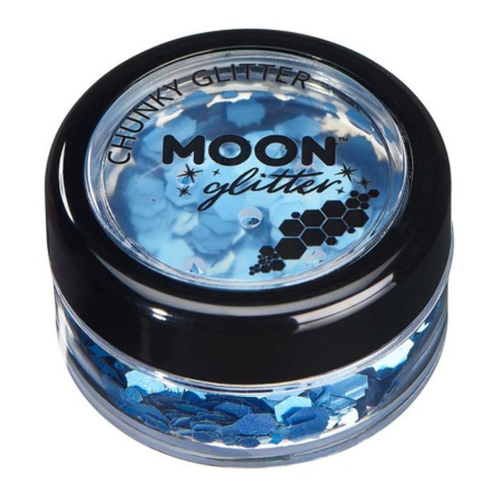 Moon Glitter Holographic Chunky Glitter, Blue-Make up and Special FX-Jokers Costume Mega Store