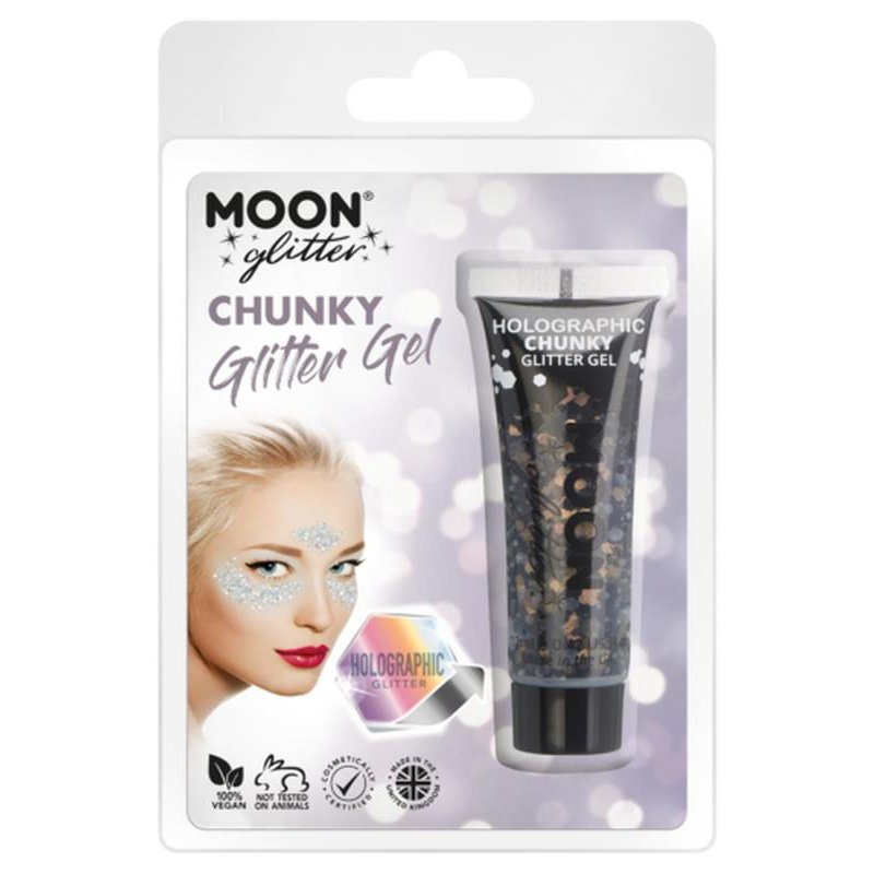 Moon Glitter Holographic Chunky Glitter Gel, Black-Make up and Special FX-Jokers Costume Mega Store