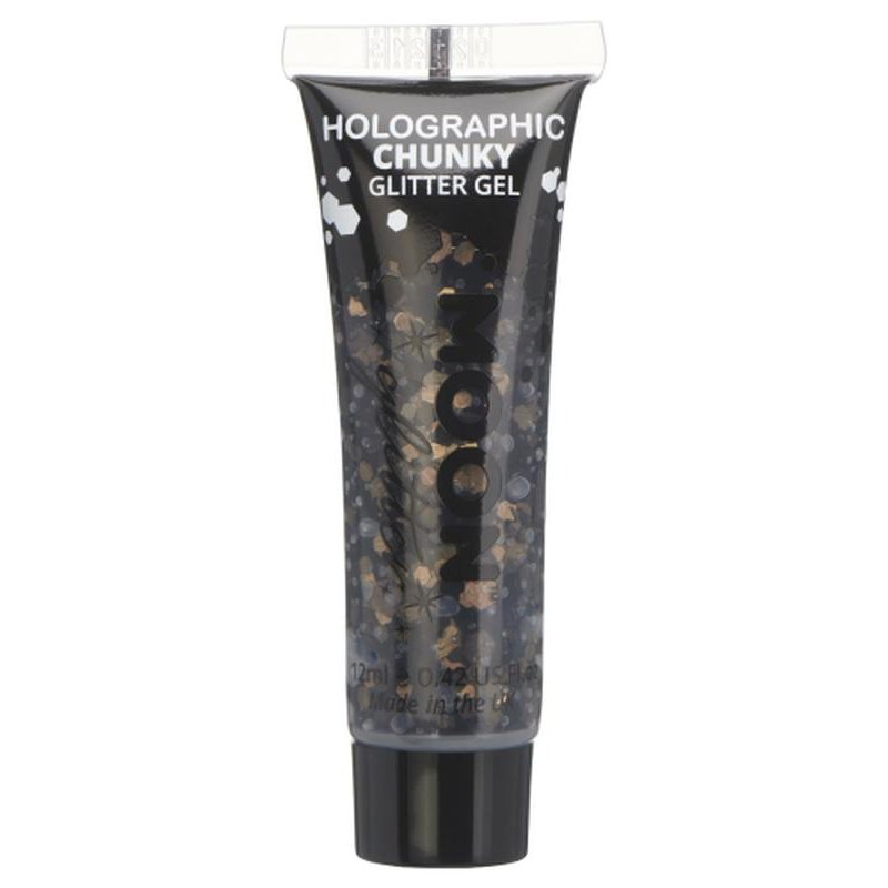 Moon Glitter Holographic Chunky Glitter Gel, Black-Make up and Special FX-Jokers Costume Mega Store