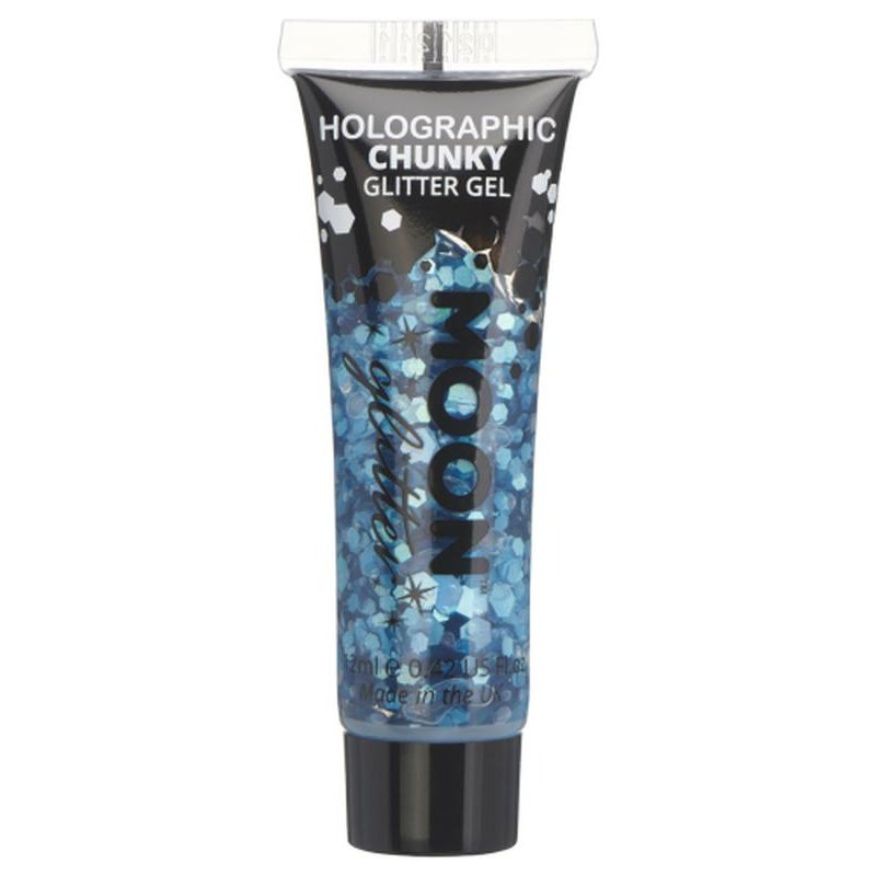 Moon Glitter Holographic Chunky Glitter Gel, Blue-Make up and Special FX-Jokers Costume Mega Store