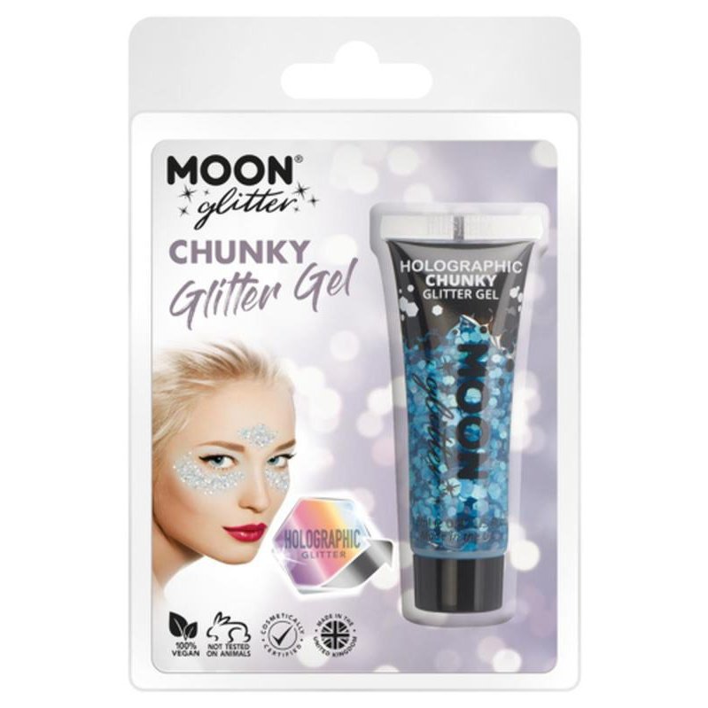 Moon Glitter Holographic Chunky Glitter Gel, Blue-Make up and Special FX-Jokers Costume Mega Store