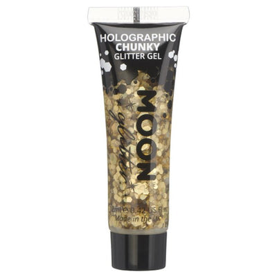 Moon Glitter Holographic Chunky Glitter Gel, Gold-Make up and Special FX-Jokers Costume Mega Store