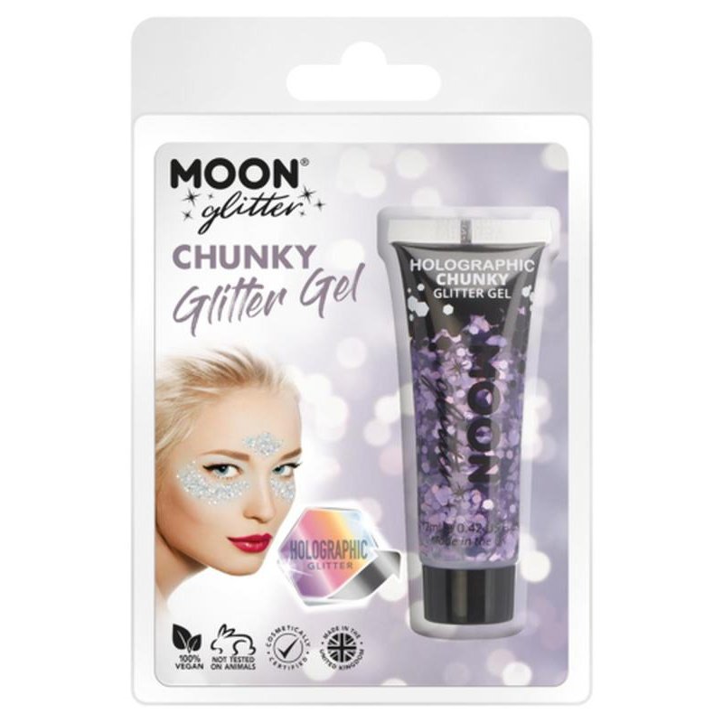 Moon Glitter Holographic Chunky Glitter Gel, Purple-Make up and Special FX-Jokers Costume Mega Store