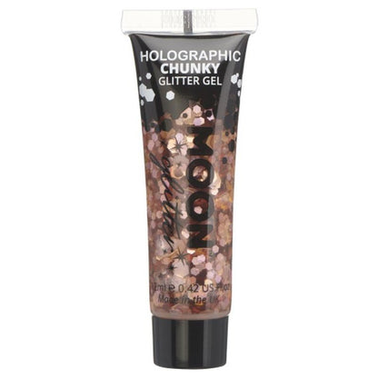 Moon Glitter Holographic Chunky Glitter Gel, Rose Gold-Make up and Special FX-Jokers Costume Mega Store