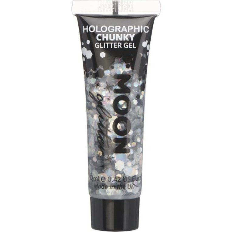 Moon Glitter Holographic Chunky Glitter Gel, Silvever-Make up and Special FX-Jokers Costume Mega Store