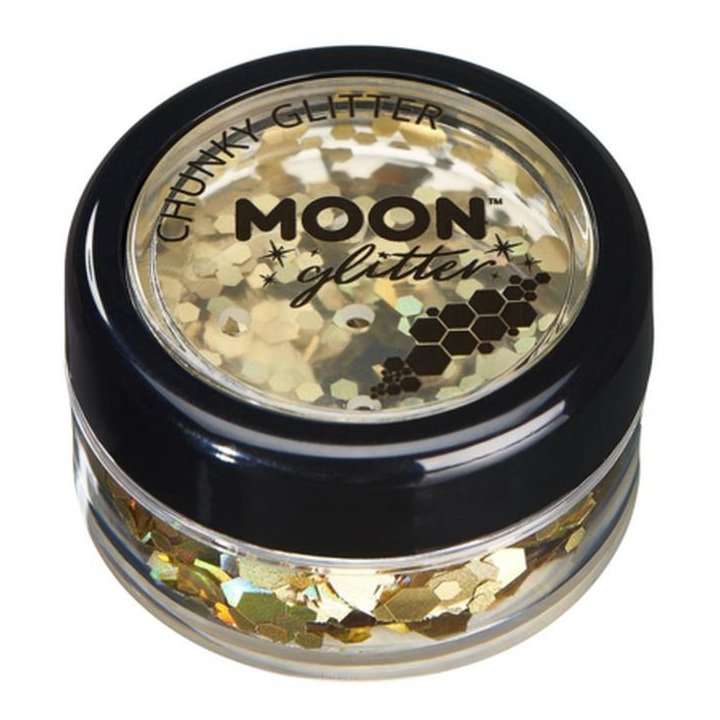 Moon Glitter Holographic Chunky Glitter, Gold-Make up and Special FX-Jokers Costume Mega Store