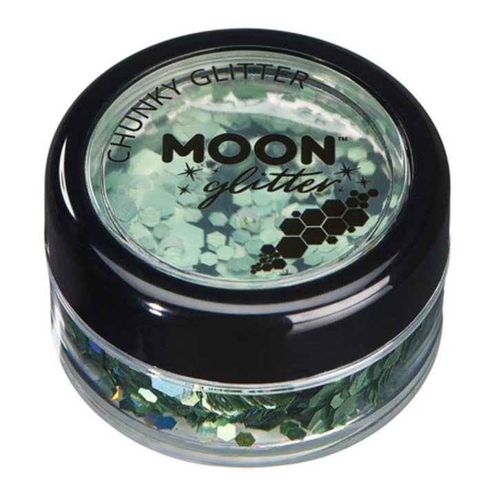 Moon Glitter Holographic Chunky Glitter, Green-Make up and Special FX-Jokers Costume Mega Store