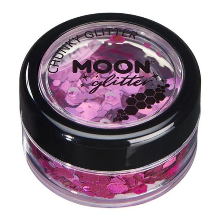 Moon Glitter Holographic Chunky Glitter, Pink-Make up and Special FX-Jokers Costume Mega Store