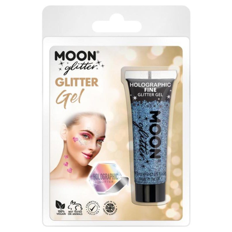 Moon Glitter Holographic Fine Glitter Gel, Blue-Make up and Special FX-Jokers Costume Mega Store