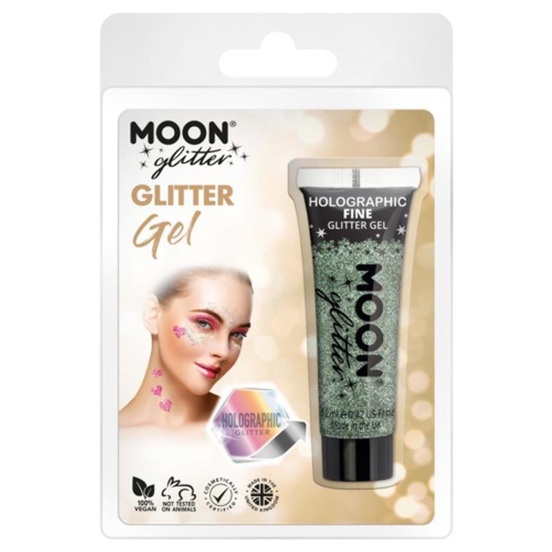 Moon Glitter Holographic Fine Glitter Gel, Green-Make up and Special FX-Jokers Costume Mega Store