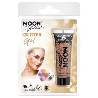 Moon Glitter Holographic Fine Glitter Gel, Rose Gold-Make up and Special FX-Jokers Costume Mega Store