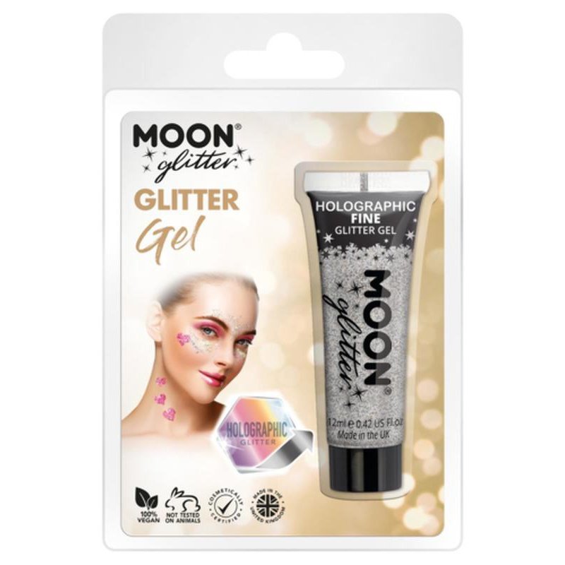 Moon Glitter Holographic Fine Glitter Gel, Silver-Make up and Special FX-Jokers Costume Mega Store