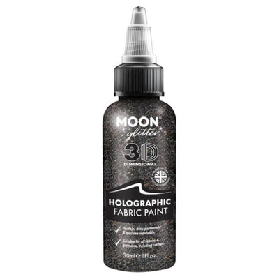 Moon Glitter Holographic Glitter Fabric Paint, Black, Silver, Purple-Make up and Special FX-Jokers Costume Mega Store
