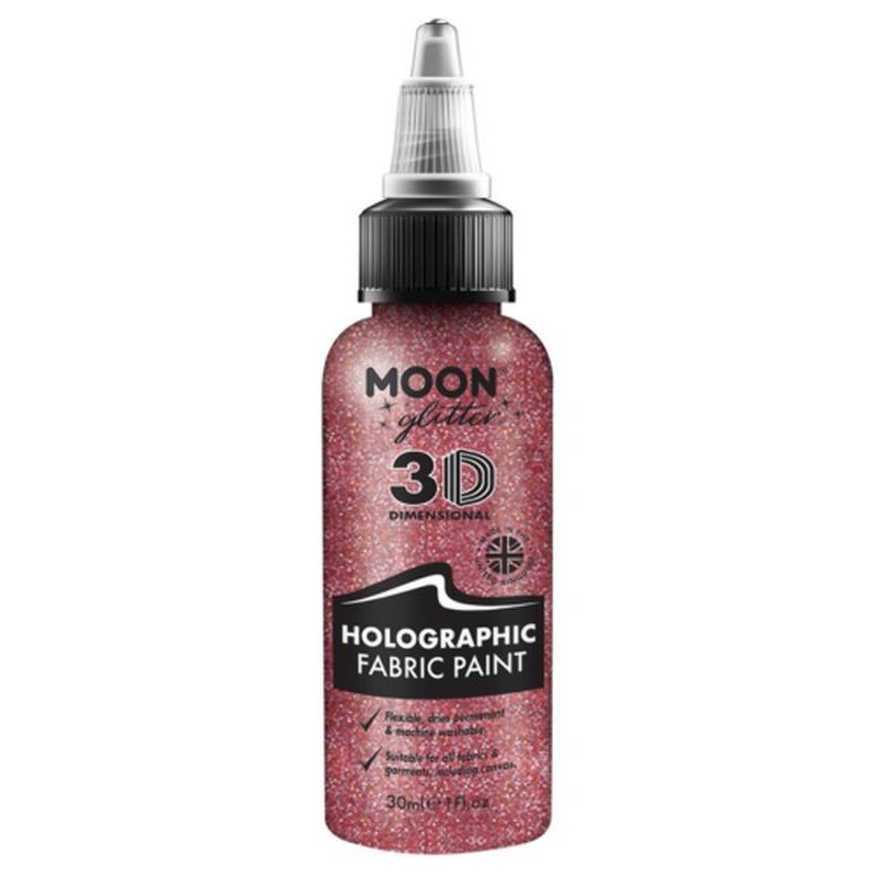 Moon Glitter Holographic Glitter Fabric Paint, Pink-Make up and Special FX-Jokers Costume Mega Store