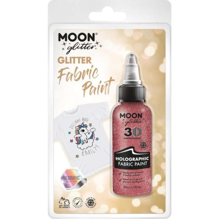Moon Glitter Holographic Glitter Fabric Paint, Pink-Make up and Special FX-Jokers Costume Mega Store
