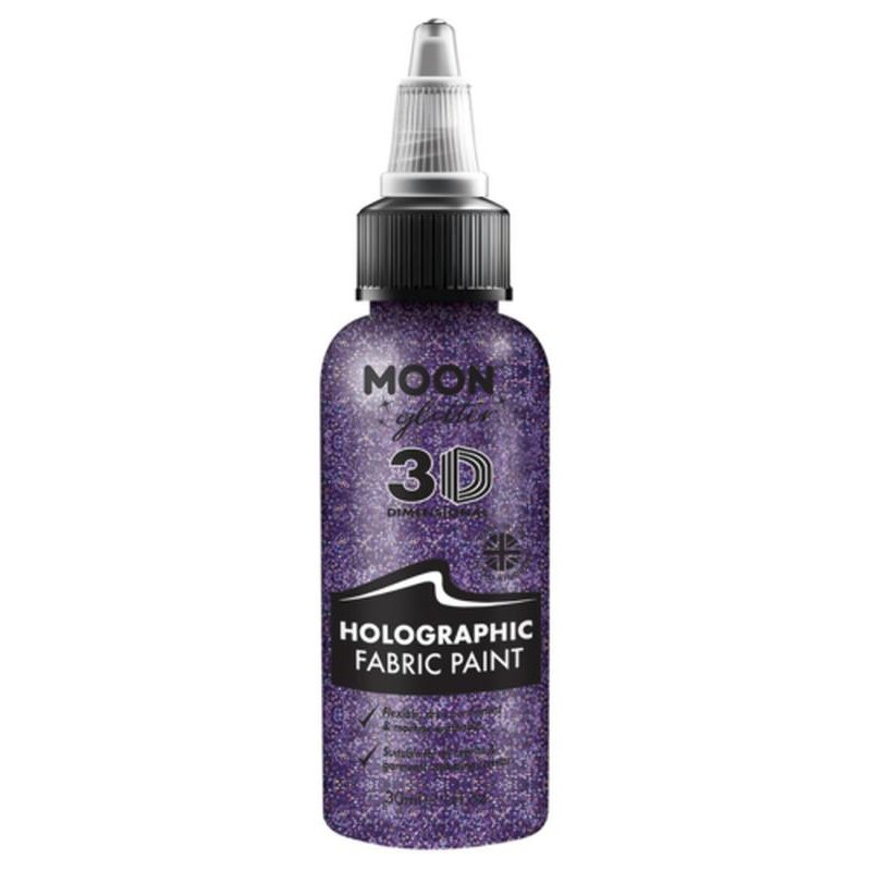 Moon Glitter Holographic Fabric Paint Clamshell, 30ml Costume Make Up Moon Glitter Holographic Fabric Paint Clamshell, 30ml Costume Make Up