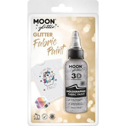 Moon Glitter Holographic Glitter Fabric Paint, Silver-Make up and Special FX-Jokers Costume Mega Store