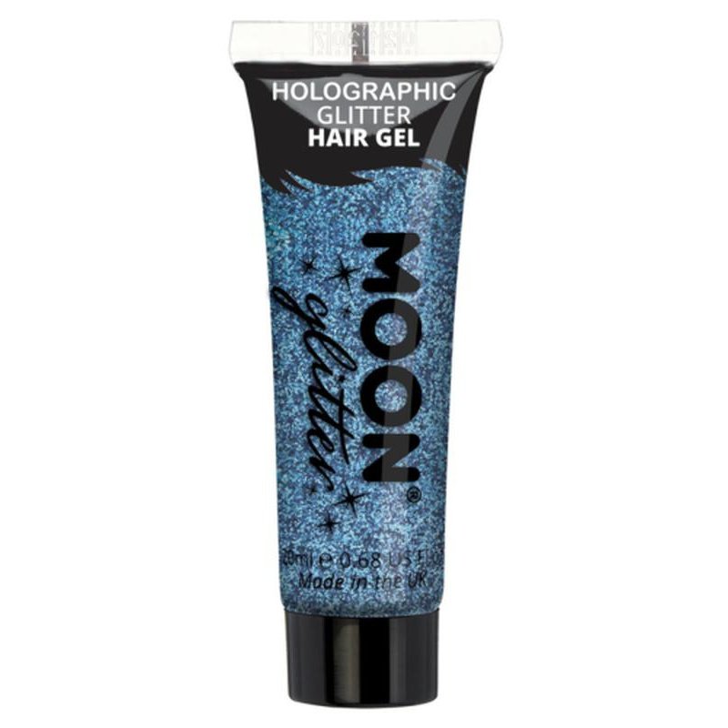 Moon Glitter Holographic Glitter Hair Gel, Blue-Make up and Special FX-Jokers Costume Mega Store