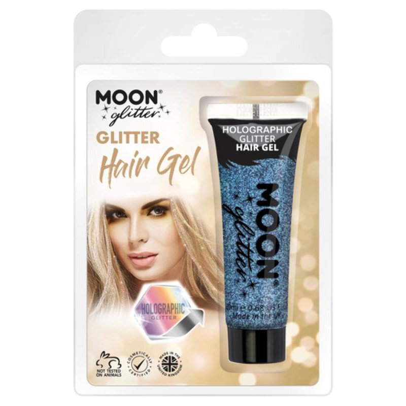 Moon Glitter Holographic Glitter Hair Gel, Blue-Make up and Special FX-Jokers Costume Mega Store