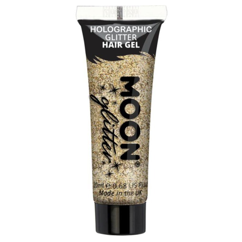 Moon Glitter Holographic Glitter Hair Gel, Gold-Make up and Special FX-Jokers Costume Mega Store