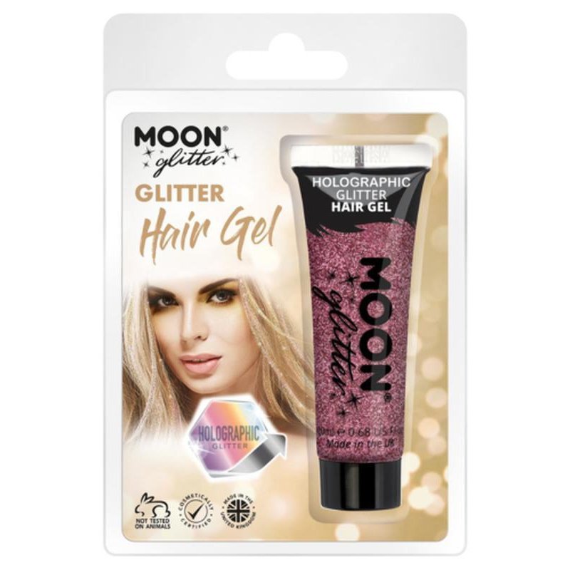 Moon Glitter Holographic Glitter Hair Gel, Pink-Make up and Special FX-Jokers Costume Mega Store