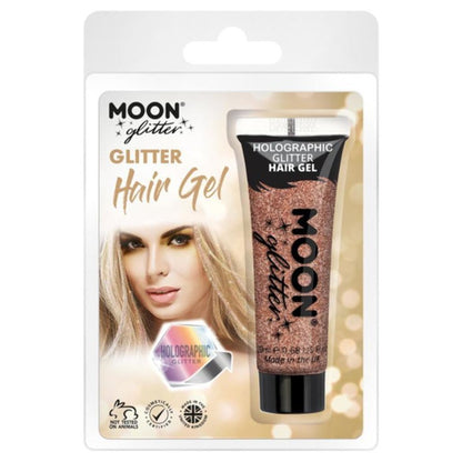 Moon Glitter Holographic Glitter Hair Gel, Rose Gold-Make up and Special FX-Jokers Costume Mega Store