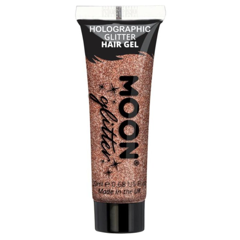 Moon Glitter Holographic Glitter Hair Gel, Rose Gold-Make up and Special FX-Jokers Costume Mega Store