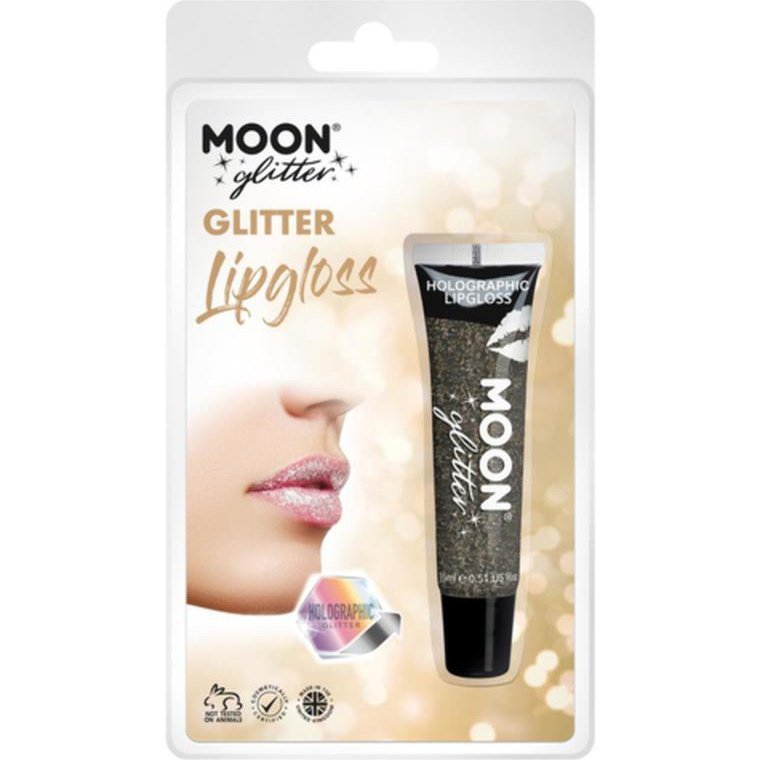 Moon Glitter Holographic Glitter Lipgloss, Black-Make up and Special FX-Jokers Costume Mega Store