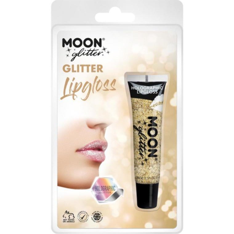 Moon Glitter Holographic Glitter Lipgloss, Gold-Make up and Special FX-Jokers Costume Mega Store